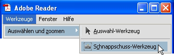 PDF: Schnappschuss-Werkzeug